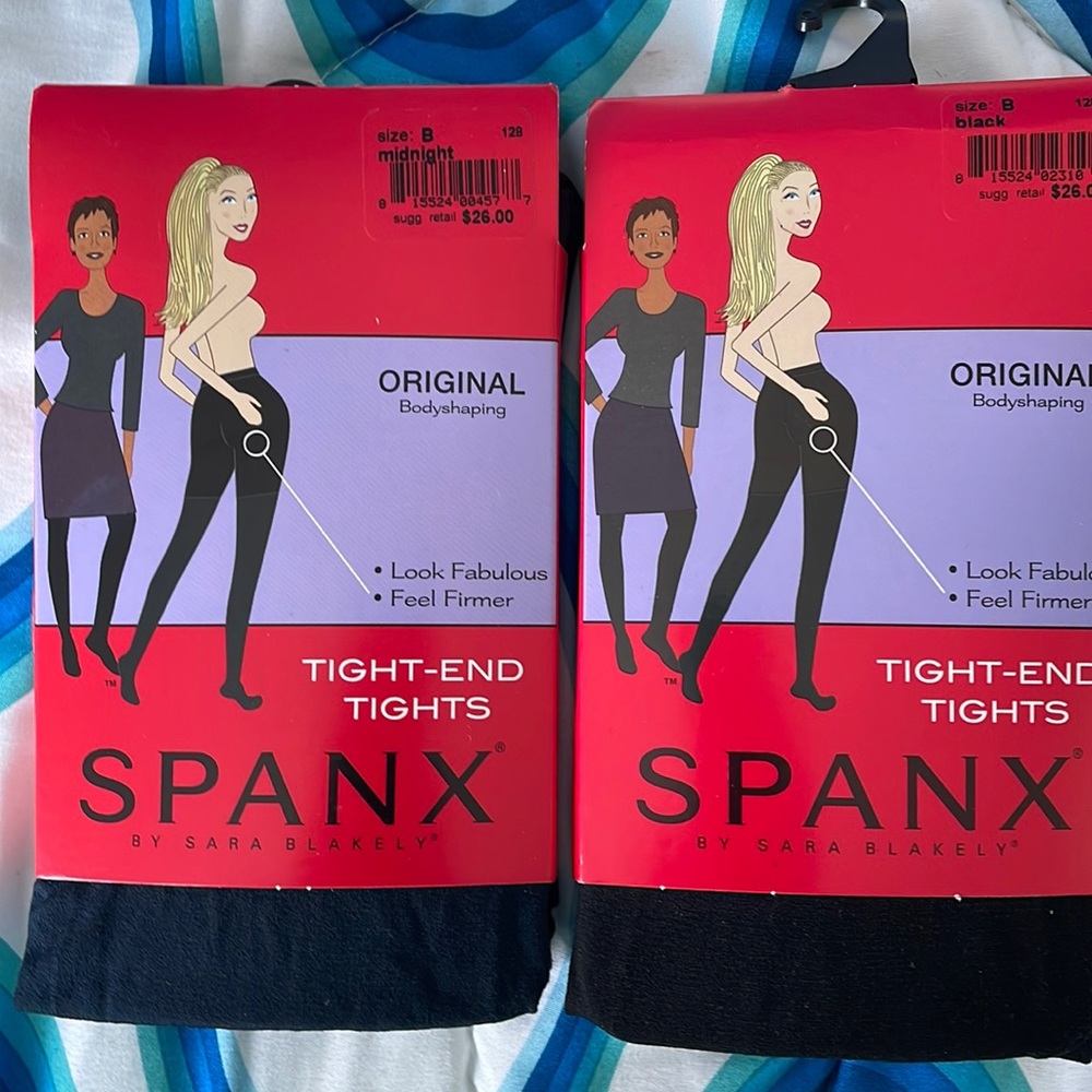 2 Spanx tight end tights